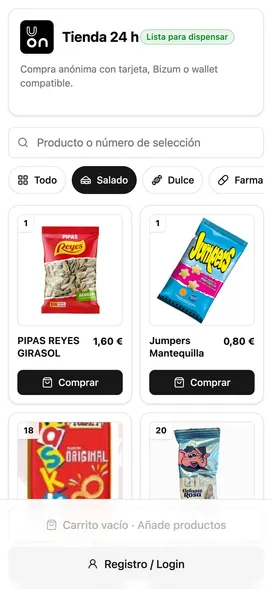Savoury snacks category catalogue on mobile